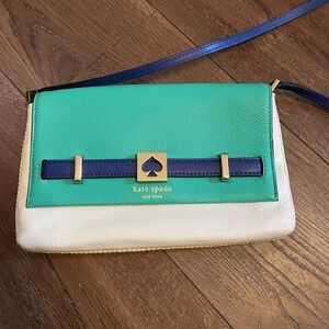 Kate Spade Green and White Crossbody Bag